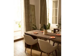 Mesa de comedor rectangular de madera de abeto maciza Decowood en tono nogal de 160x75cm - TELVA - DECOWOOD