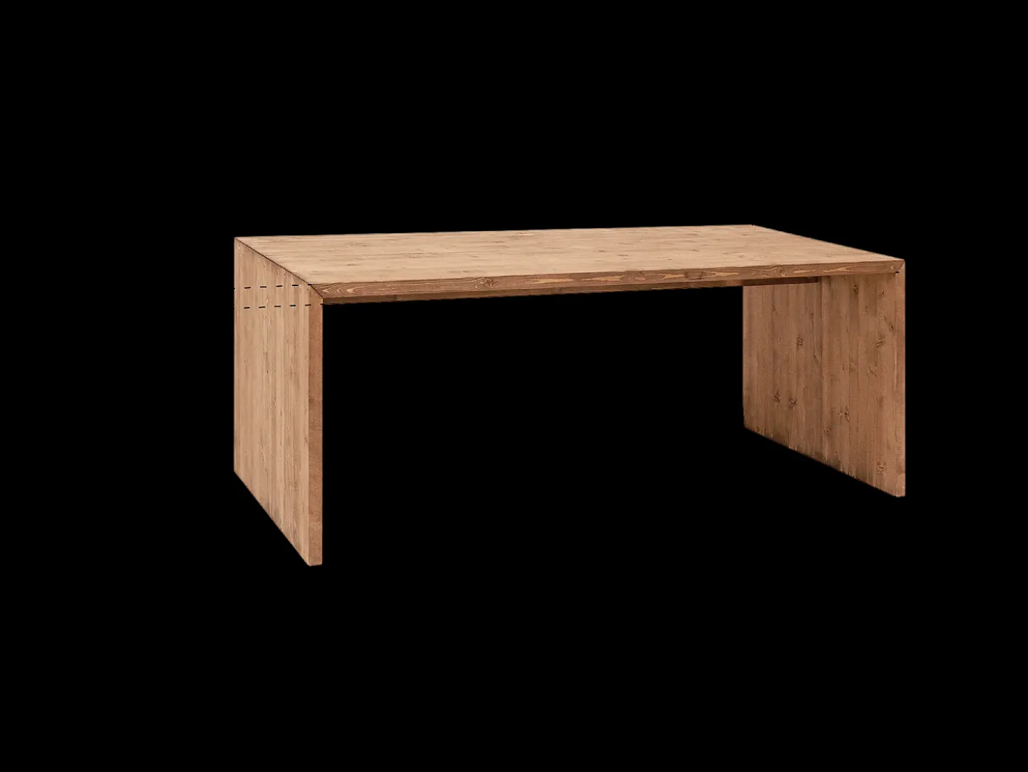 Mesa de comedor rectangular de madera de abeto maciza Decowood en tono nogal de 160x75cm - TELVA - DECOWOOD