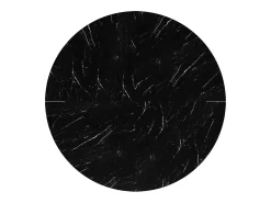 Mesa de comedor redonda (1 unidad), patas de metal, aspecto mármol, negro