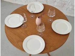 Mesa de comedor redonda 90 cm Jubi fresno teñido roble