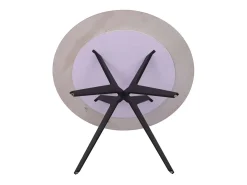 Mesa de comedor redonda ARVENA – 110 cm – Tablero de piedra sinterizada – Color gris – Diseño contemporáneo y robusto