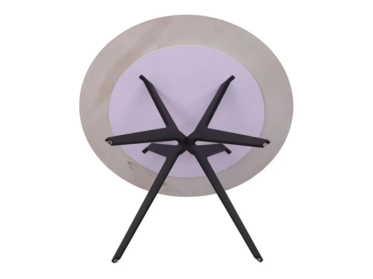 Mesa de comedor redonda ARVENA – 110 cm – Tablero de piedra sinterizada – Color gris – Diseño contemporáneo y robusto