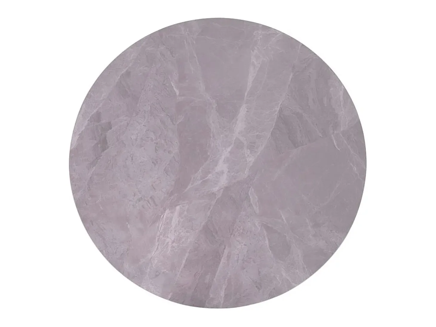 Mesa de comedor redonda ARVENA – 110 cm – Tablero de piedra sinterizada – Color gris – Diseño contemporáneo y robusto
