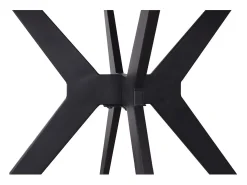 Mesa de comedor redonda ARVENA – 110 cm – Tablero de piedra sinterizada – Color gris – Diseño contemporáneo y robusto