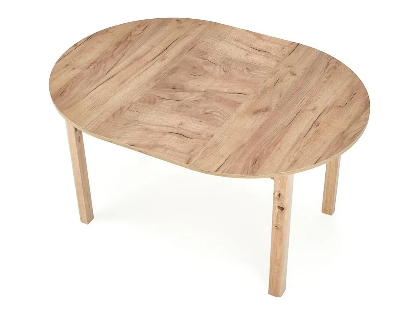 Mesa de comedor redonda 100cm extensible aspecto roble CARENE