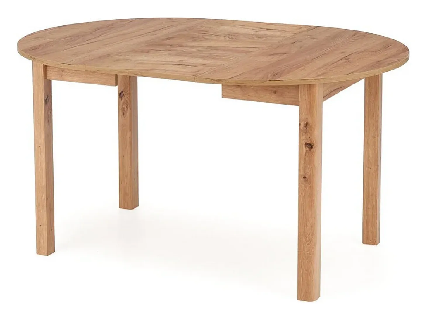 Mesa de comedor redonda 100cm extensible aspecto roble CARENE