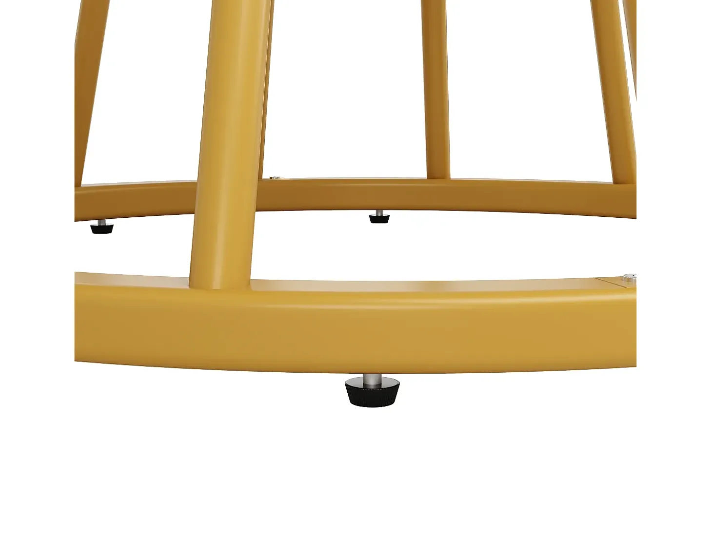 Mesa de comedor redonda con tablero efecto mármol - Patas de metal dorado - Blanco