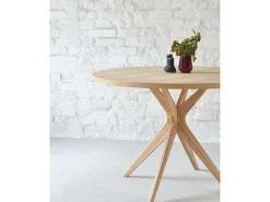 Mesa de comedor redonda 100cm Jubi Bold Fresno