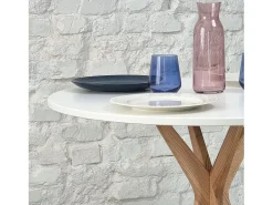Mesa de comedor redonda 90cm Jubi Blanco Tiza | Pata de fresno