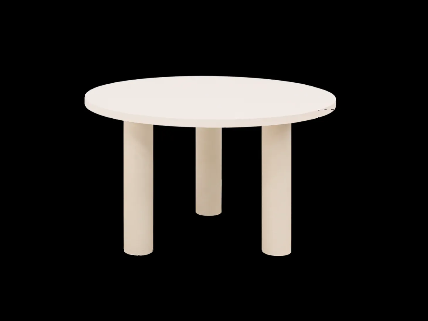 Mesa de comedor redonda de microcemento en tono blanco roto DECOWOOD de Ø120x75cm - LUCÍA - DECOWOOD