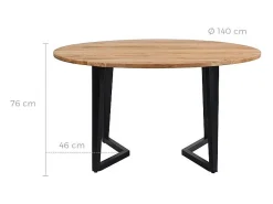 Mesa de comedor redonda de madera de acacia, 4/6 personas - Moorea