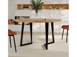 Mesa de comedor redonda de madera de acacia, 4/6 personas - Moorea
