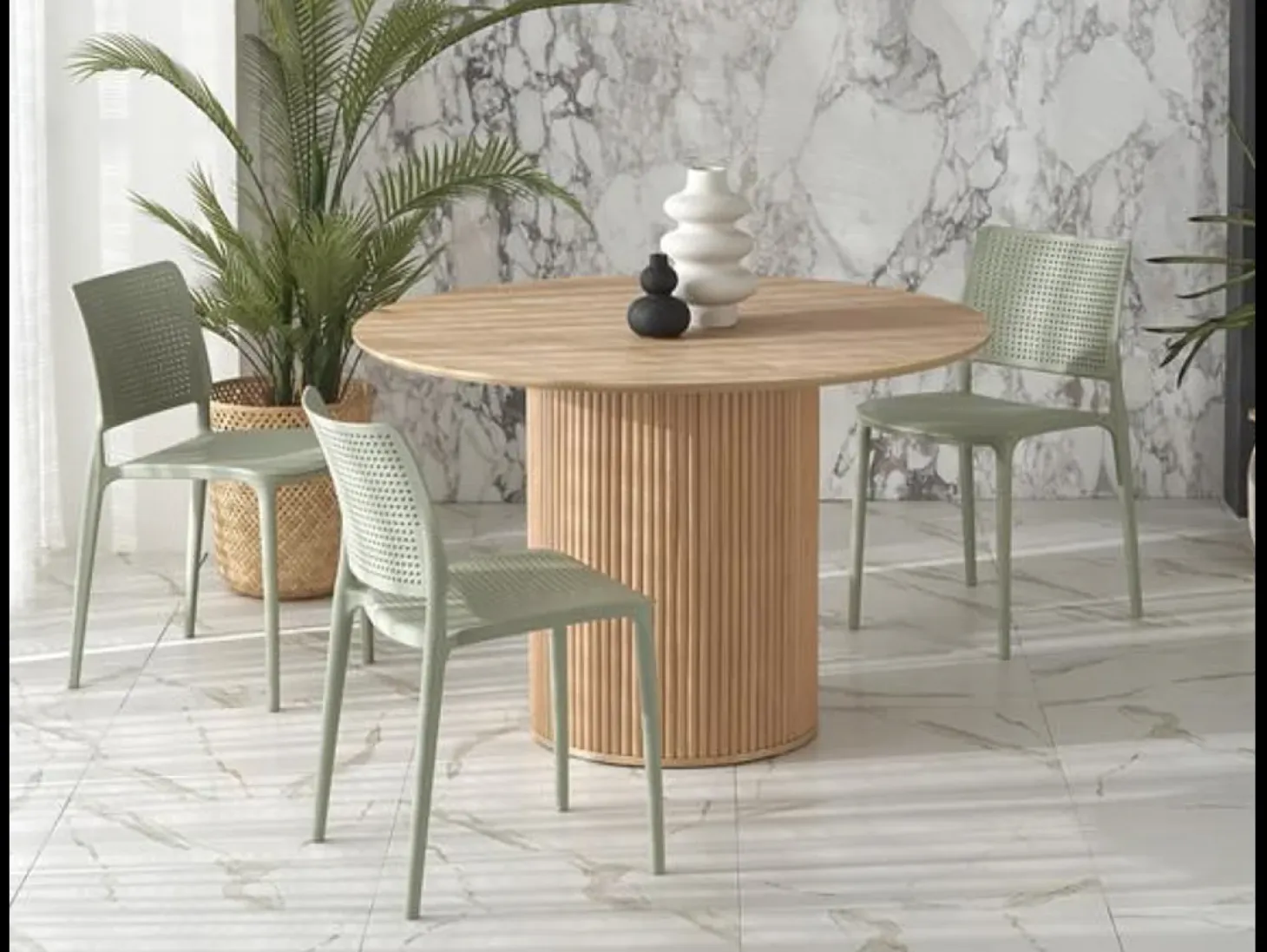 Mesa de comedor redonda de madera de diseño Talis 120 cm