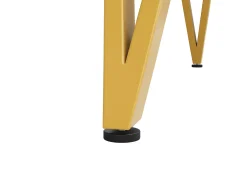 Mesa de comedor redonda de 100 cm con tablero de MDF efecto mármol y patas de metal dorado - para cocina y salón