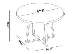 Mesa De Comedor Redonda De Estilo Industrial Croud