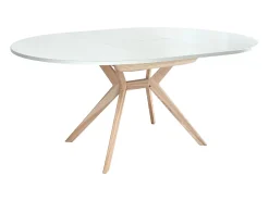 Mesa de comedor redonda extensible 110cm Biju Blanca