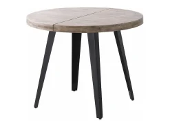 Mesa de comedor redonda extensible de 76x100x100-180 cm de madera oscura Skadi