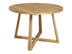 Mesa de comedor redonda extensible de 100 a 130 cm en madera maciza de roble Mobalpy