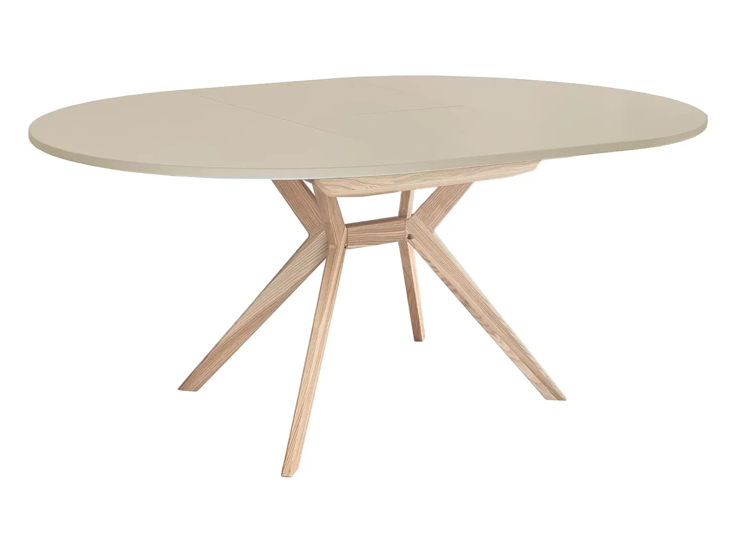 Mesa de comedor redonda extensible 110cm Biju Marrón Beige