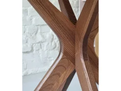 Mesa de comedor redonda extensible 90cm Jubi Rosa Antiguo | Pata de fresno teñida de roble