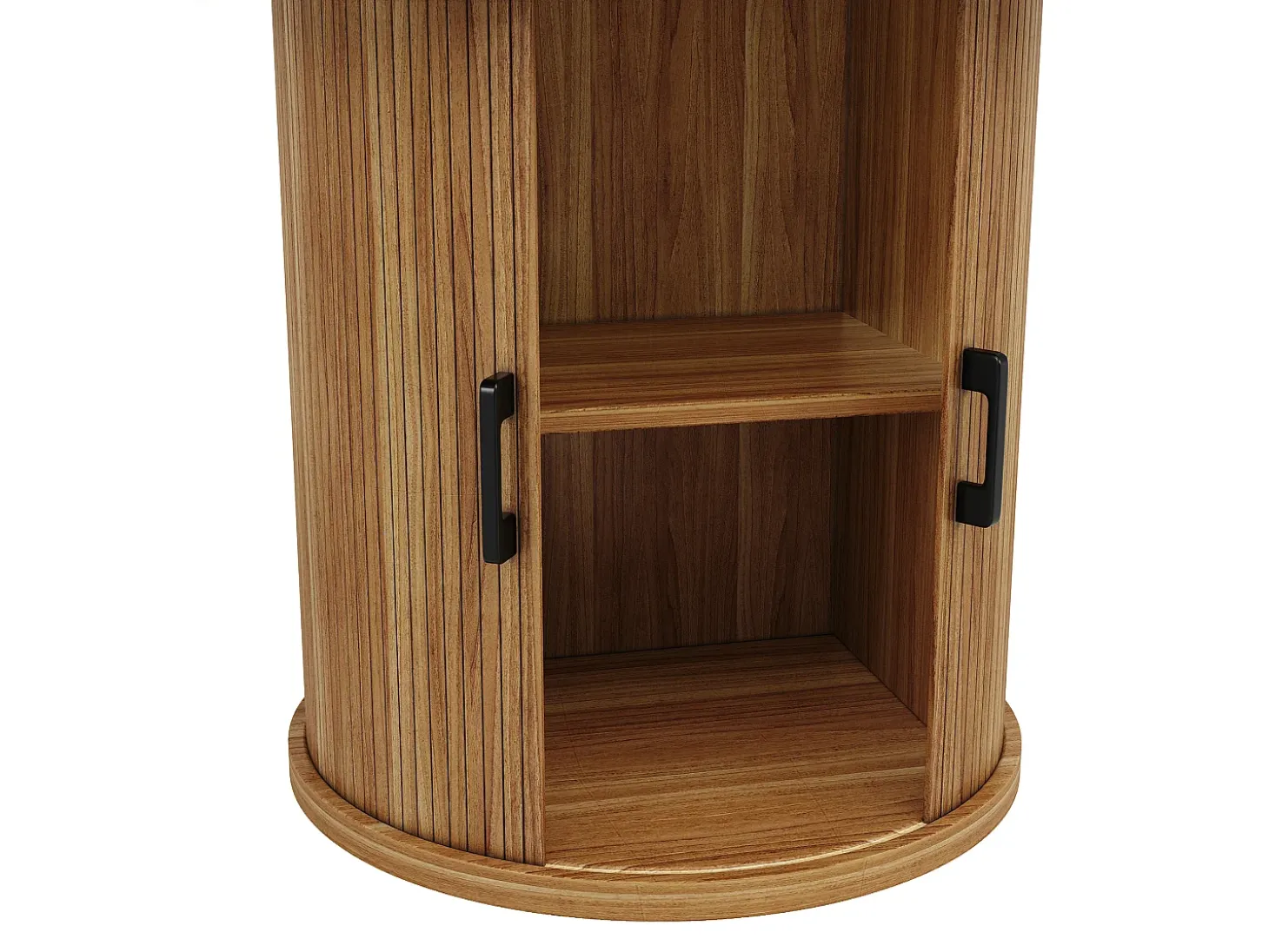 Mesa de comedor redonda extensible - Mesa extensible con 2 puertas y 6 patas ajustables - nogal - para comedor y sala de estar