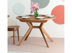 Mesa de comedor redonda extensible 110cm Biju Fresno