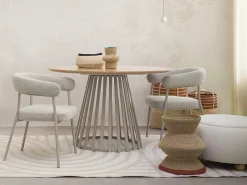 Mesa de comedor redonda KILA Ø120 cm-Color Gris topo