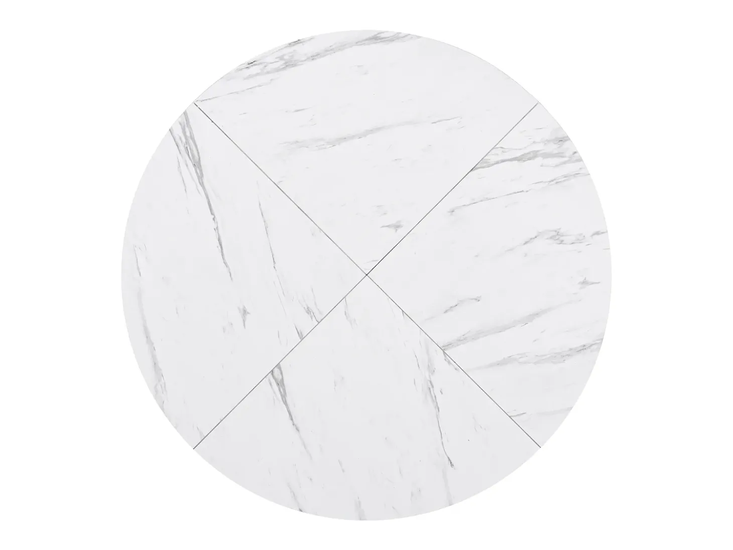 Mesa de comedor redonda para 4-6 personas - patas de metal negro - blanco (100 x 100 x 75 cm)