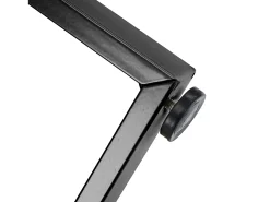 Mesa de comedor redonda para 4 a 6 personas - P 100 x A 75 cm - Madera MDF y metal - Motivo mármol - Blanco + negro