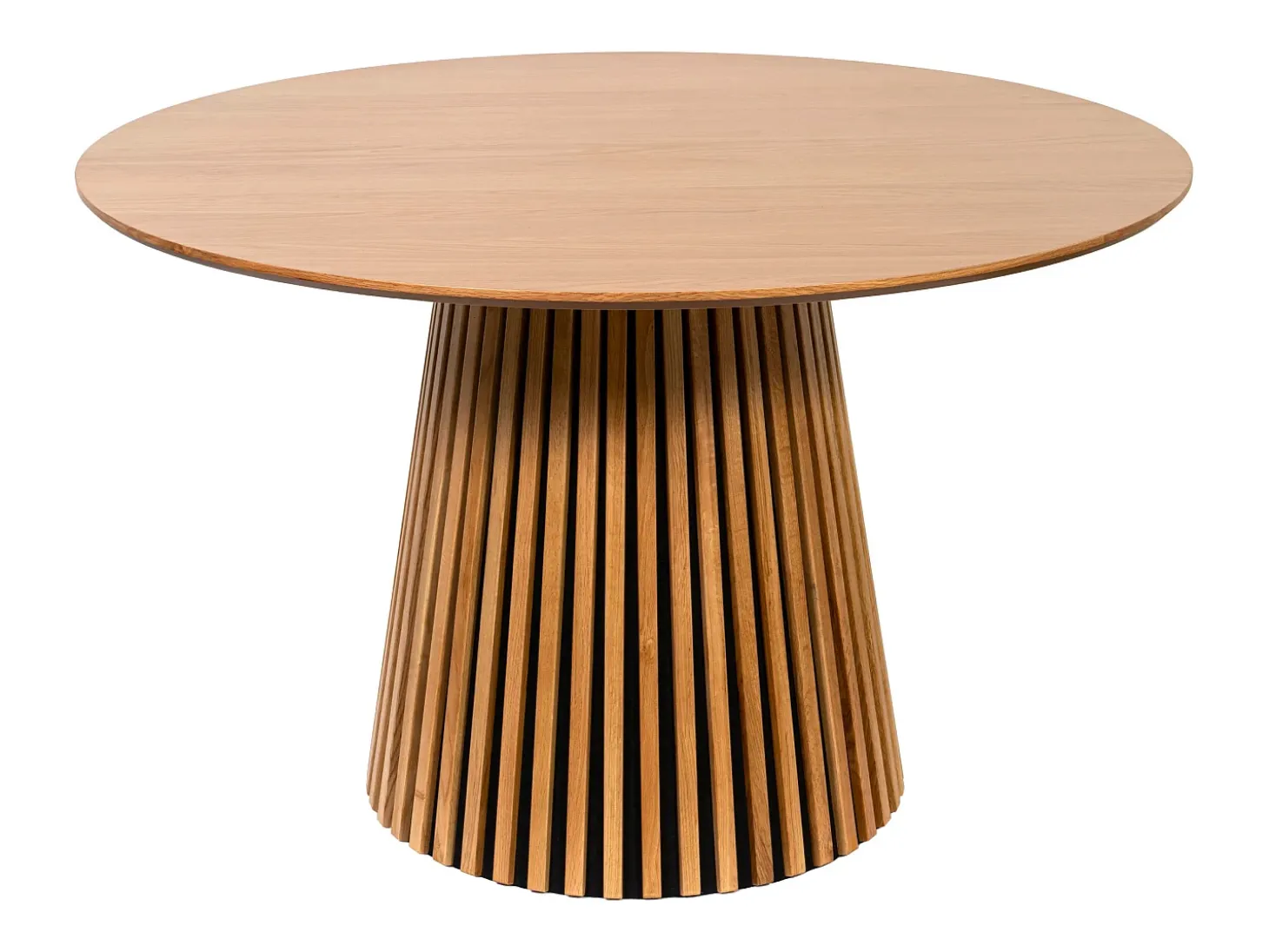 Mesa de comedor redonda para 4 personas de roble - Natural - CARMIZA