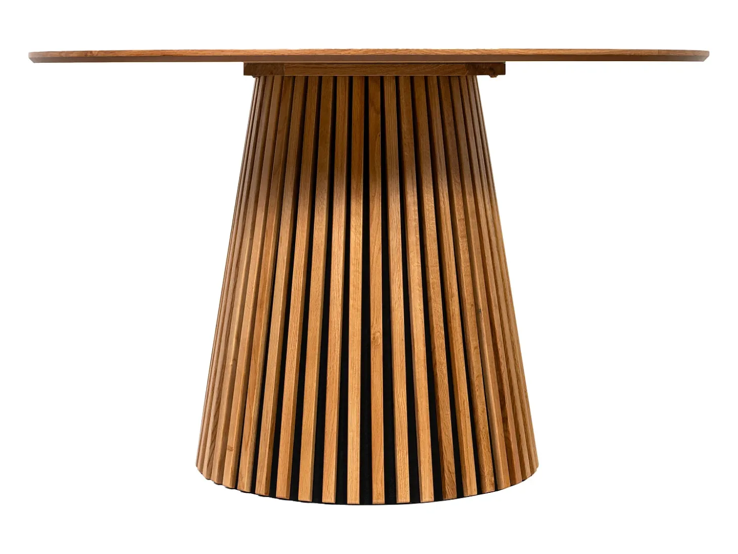Mesa de comedor redonda para 4 personas de roble - Natural - CARMIZA