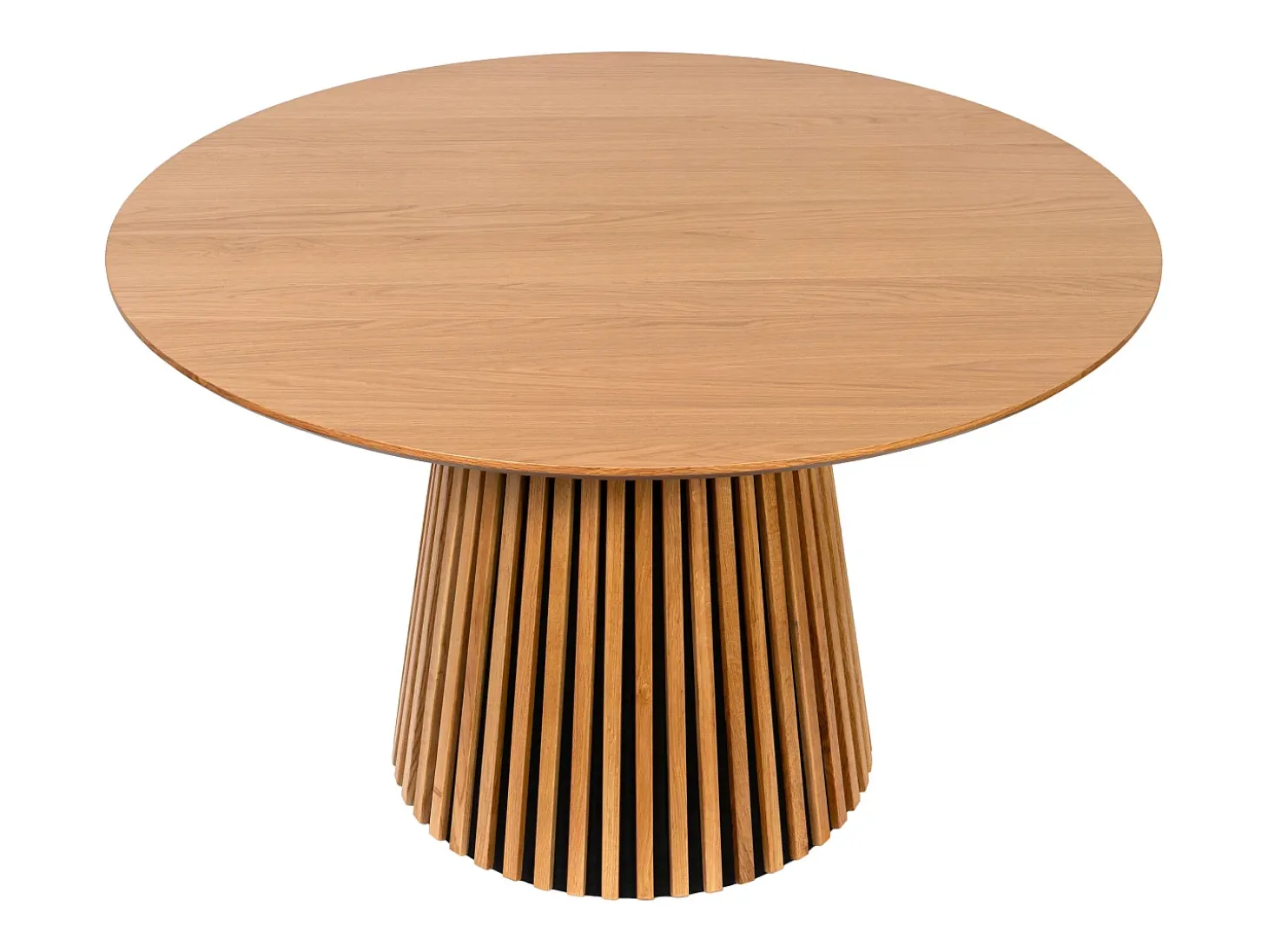 Mesa de comedor redonda para 4 personas de roble - Natural - CARMIZA
