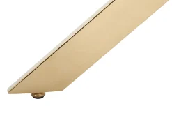Mesa de comedor redonda para 2 personas de vidrio templado y metal dorado - Transparente - COSIMA