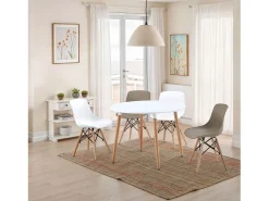Mesa de comedor redonda Skandia Blanco - Madera de haya