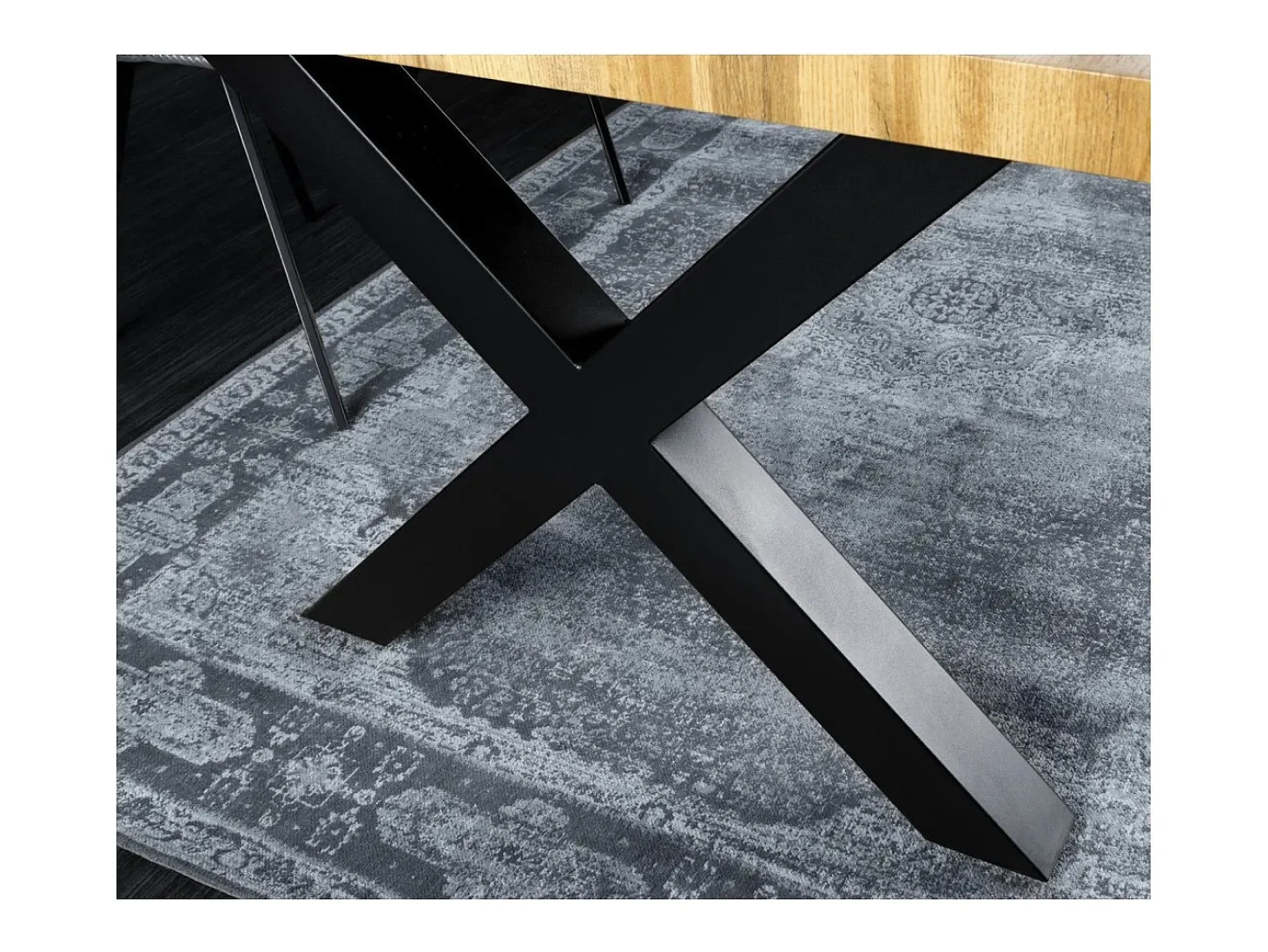 Mesa de comedor RIVET – Rectangular 200 cm – Madera y metal – Estilo industrial