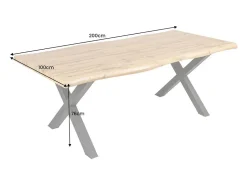 Mesa de comedor RIVET – Rectangular 200 cm – Madera y metal – Estilo industrial