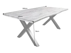 Mesa de comedor RIVET – Rectangular 200 cm – Madera gris y metal negro
