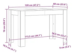 Mesa de Comedor Roble Artesano 120x60x76cm madera reconstituida