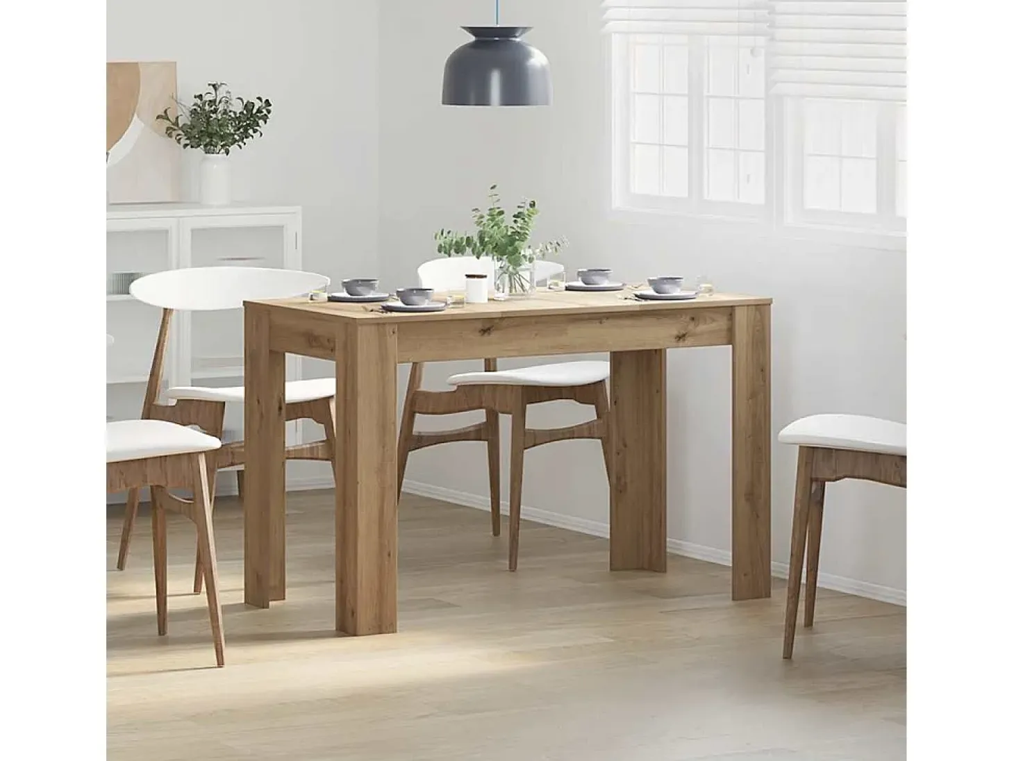 Mesa de Comedor Roble Artesano 120x60x76cm madera reconstituida