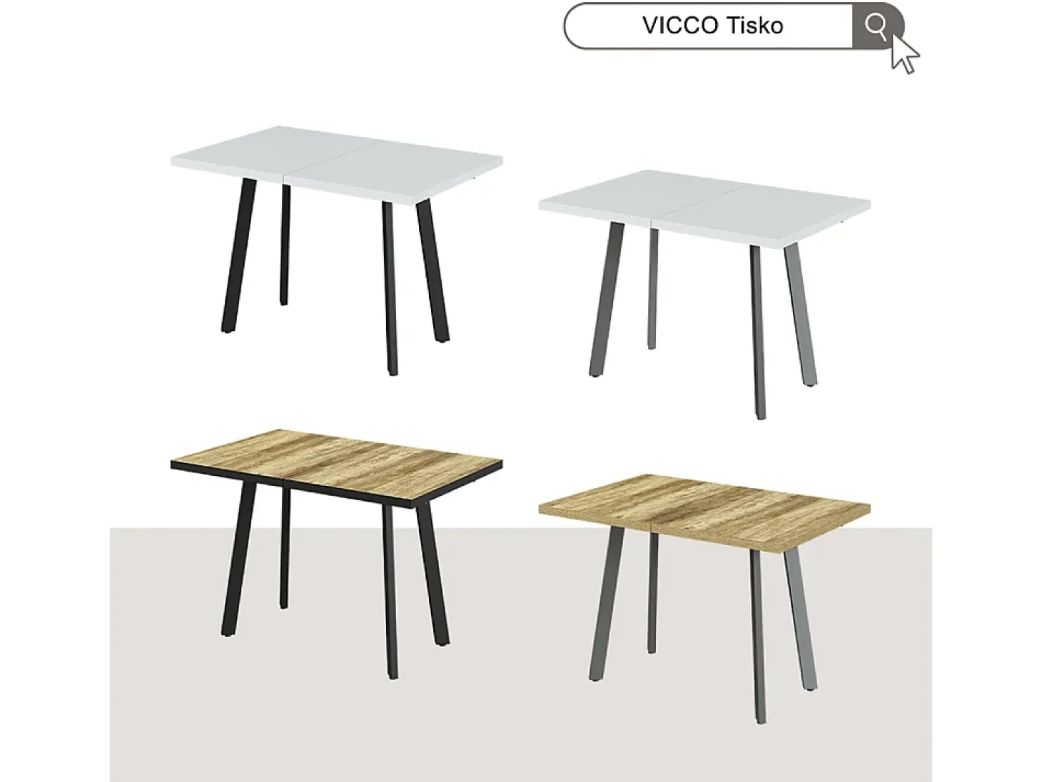 Mesa de comedor roble rústico/negro 160x80x76 tisko
