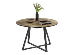 Mesa de comedor roble rústico/negro 120x120x75.8 loyd
