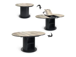 Mesa de comedor roble rústico/negro 160x0x76.2 tavero