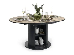 Mesa de comedor roble rústico/negro 160x0x76.2 tavero