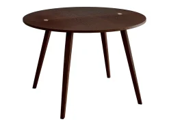 Mesa de comedor semicircular extensible 120 cm Mawi Nogal