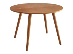 Mesa de comedor semicircular extensible 110 cm Mawi Roble