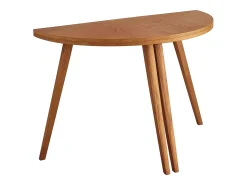 Mesa de comedor semicircular extensible 110 cm Mawi Roble