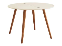 Mesa de comedor semicircular extensible 120 cm Mawi Blanco Tiza