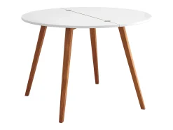 Mesa de comedor semicircular extensible 120 cm Mawi Blanca