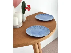 Mesa de comedor semicircular extensible 120 cm Mawi Roble