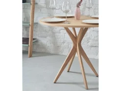 Mesa de comedor semicircular extensible 100 cm Nogal
